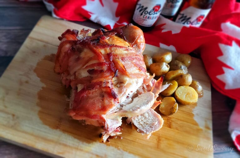 drunken maple bacon wrapped chicken