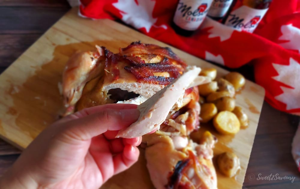 drunken maple bacon wrapped chicken