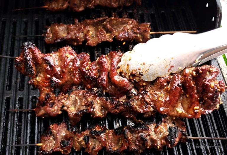Easy Teriyaki Sesame Beef Skewers