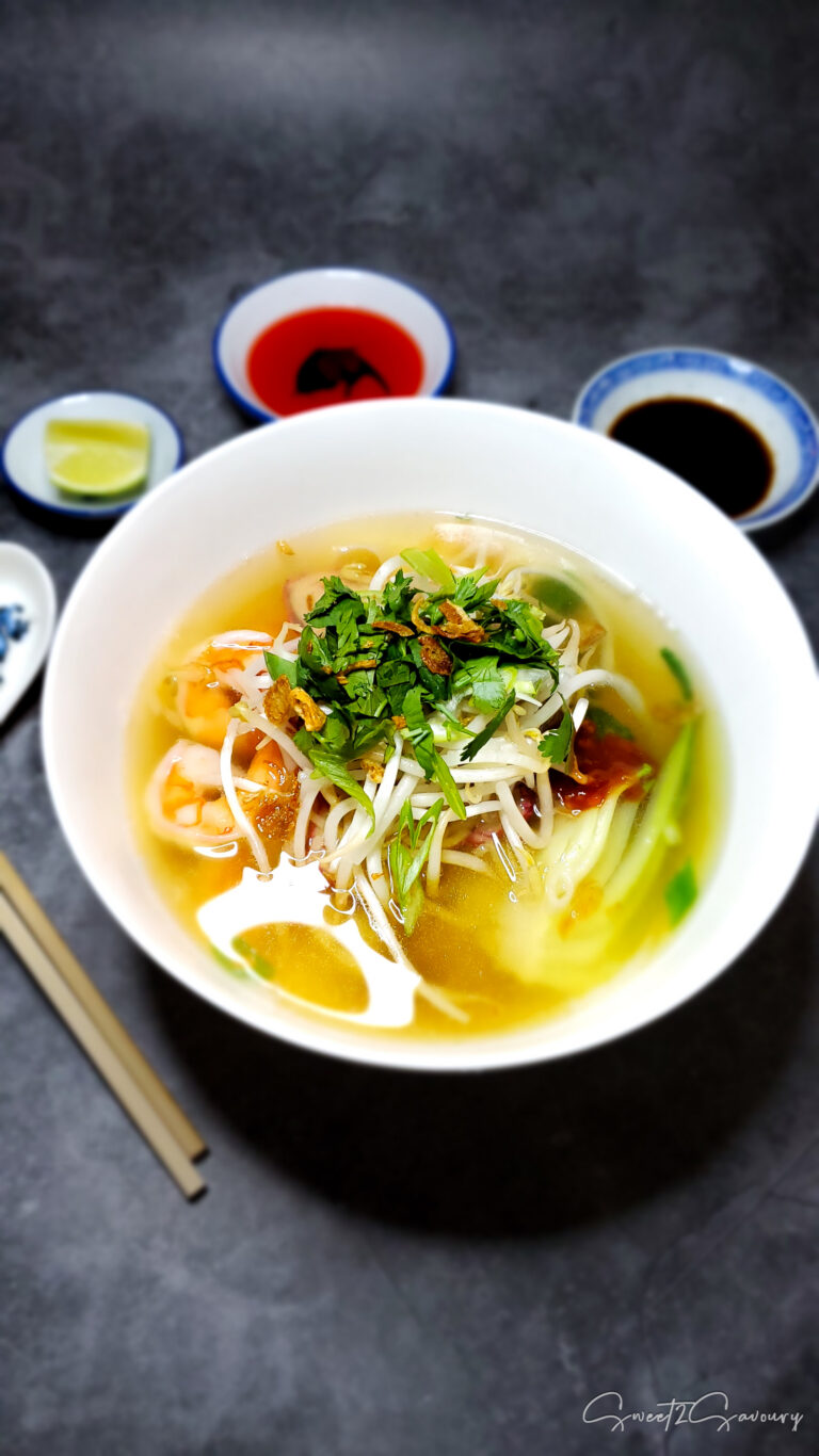 From-Scratch Wonton Noodle Soup (Clear Broth) with Homemade Dumplings