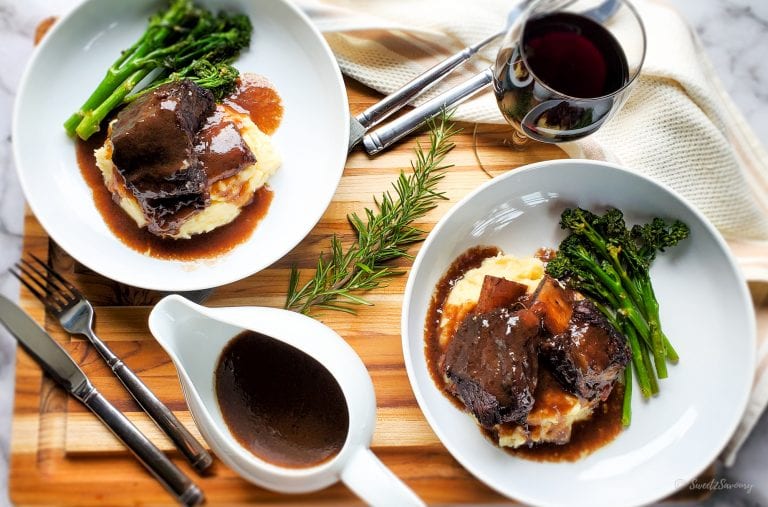 Red Wine Beef Braised Short Ribs With Rosemary