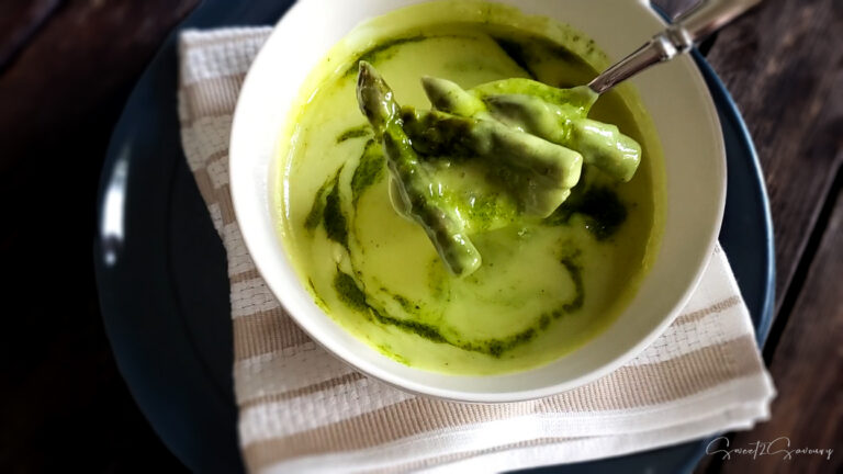 30-Minute Cream of Asparagus Soup (with Lemon-Cilantro Pesto)