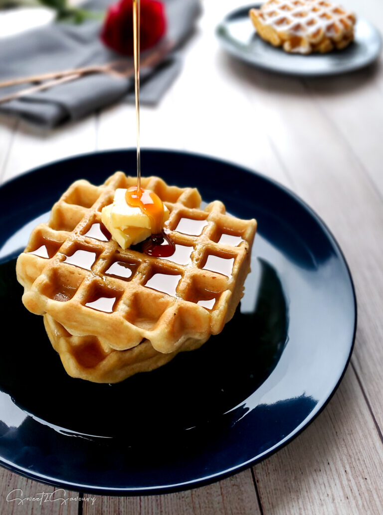 Traditional German Waffles (Less Sweet Recipe)