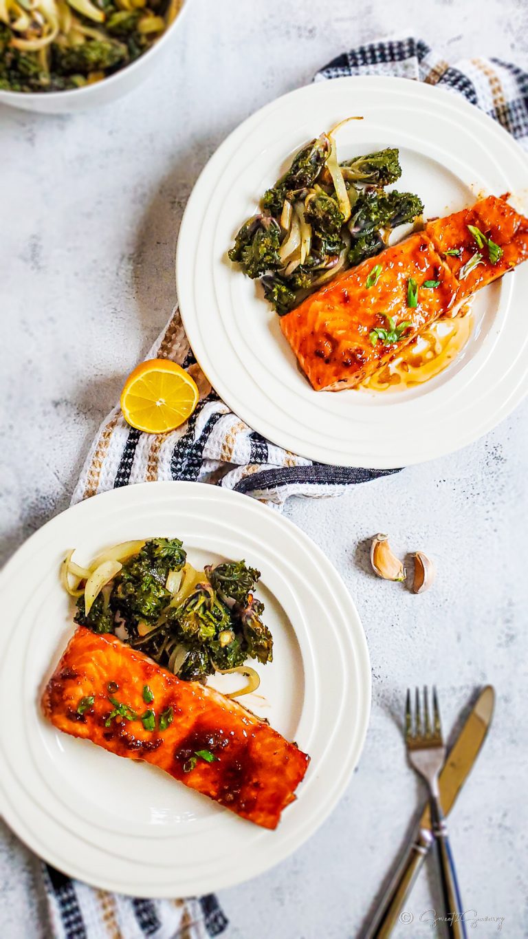 Baked Maple-Soy Glazed Salmon with Garlic and Lemon