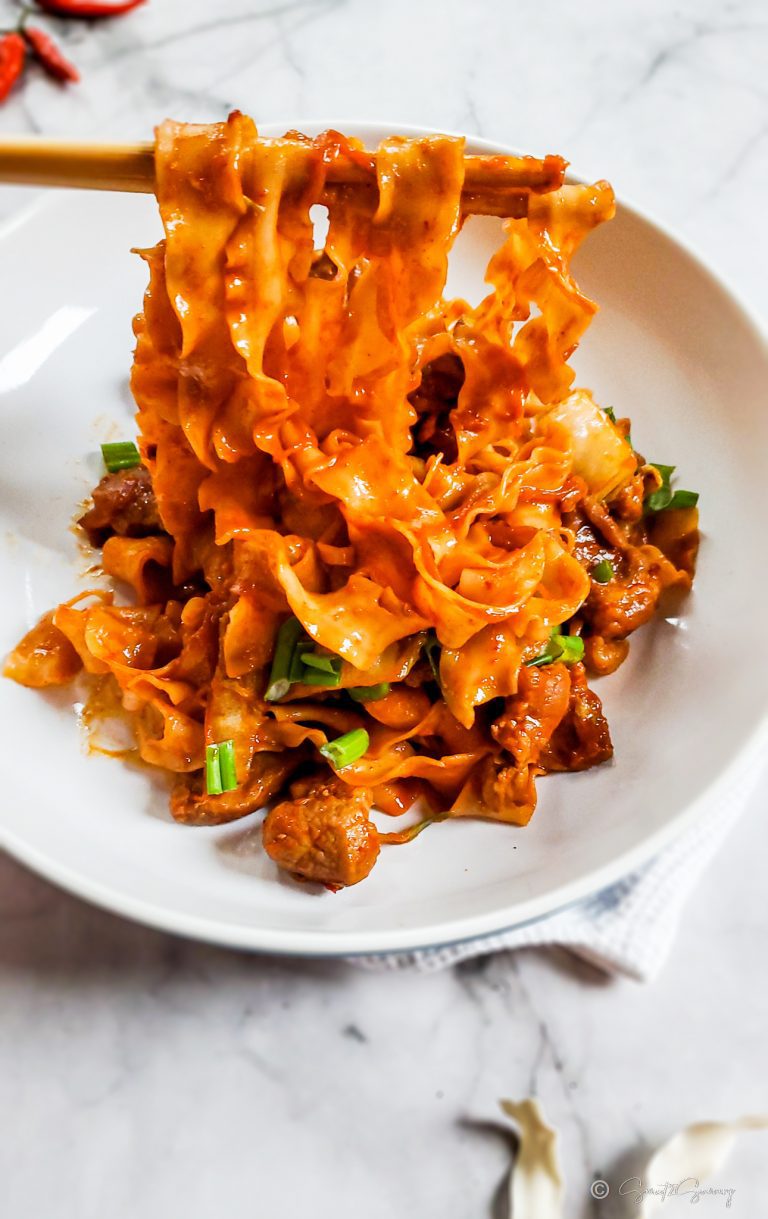 Spicy Gochujang Noodles with Pork (30-Minute Meal!)