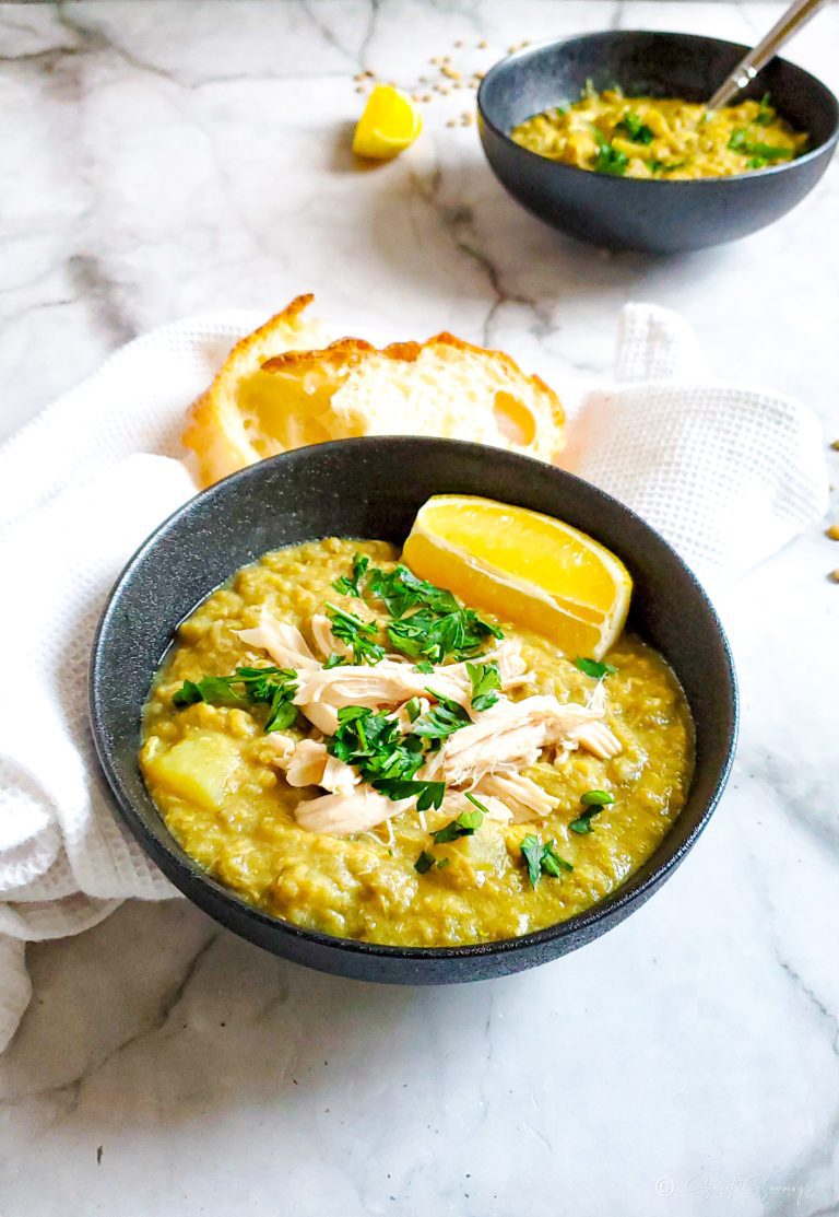 30 minute Hearty Leftover Chicken Lentil Soup
